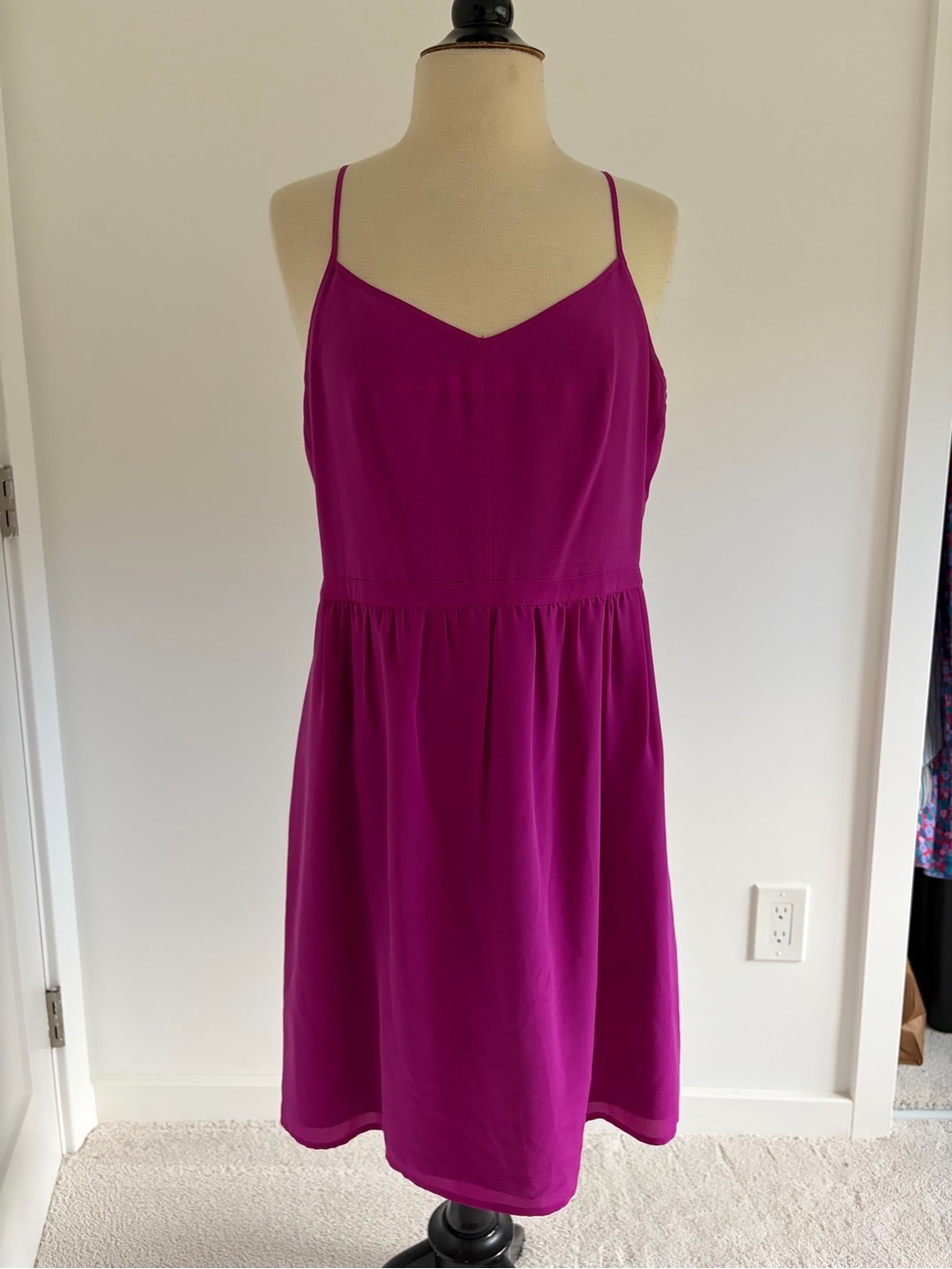 Madewell Magenta Spaghetti-Strap Mini Dress